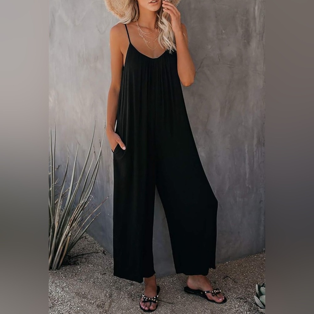 Black Spaghetti Strap Jumpsuit